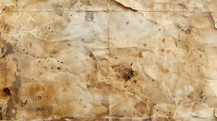 Old vintage paper texture background, aged and worn surface with stains and creases