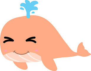 cute whale cartoon, sea animal