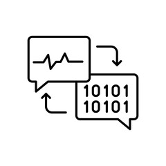 Vector icon of language conversation. message bubble and code icon. Natural language conversation icon on transparent background.  © PixelPro