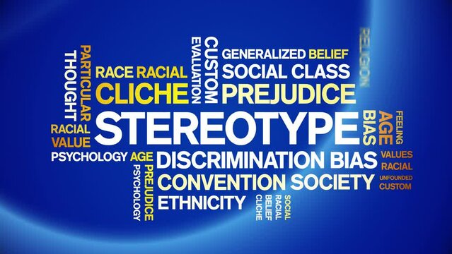 Stereotype animated tag word cloud;text design animation kinetic typography seamless loop.