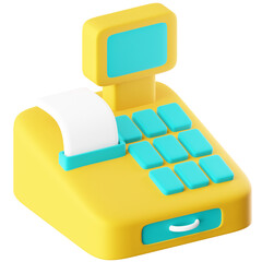 3D Icon Cash Register Illustration