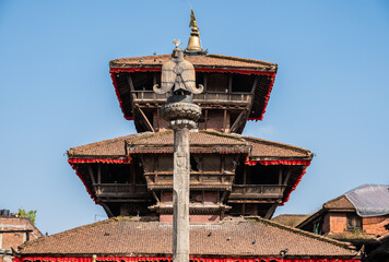 An ancient temple in Bhaktapur Durbar Square a former royal palace complex located in Bhaktapur, Nepal.
