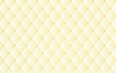 金色の王冠の留め具の白色のキルティング生地の背景