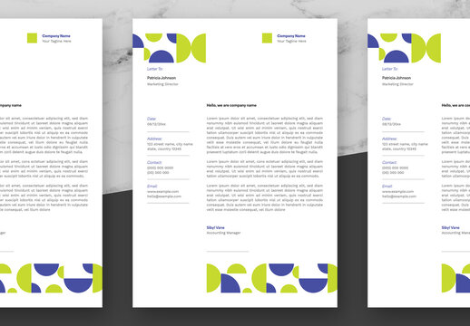 Green adn Blue Letterhead