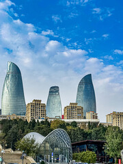 The Flame Tower in Baku, Azerbaijan, 