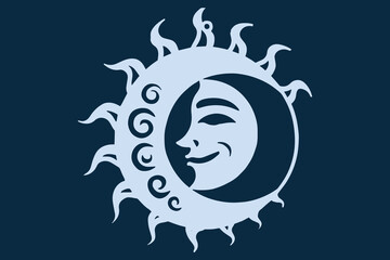 Laser Cut Sun and Moon Vector Cut File