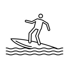 Surfboard on the wave.simple flat trendy style illustration on white background..eps