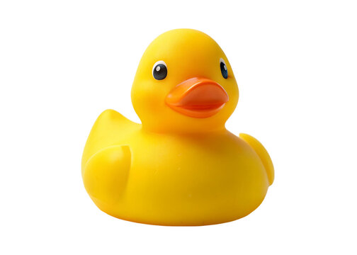 Yellow rubber duck. isolated on transparent background.