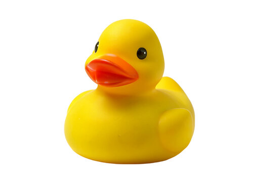 Yellow rubber duck. isolated on transparent background.