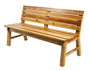 Wooden park bench. isolated on transparent background.