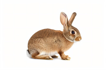 Fototapeta premium a brown rabbit sitting on a white surface