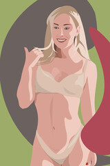 a young woman in underwear