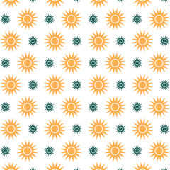 Sun icon brilliant trendy multicolor repeating pattern vector illustration background