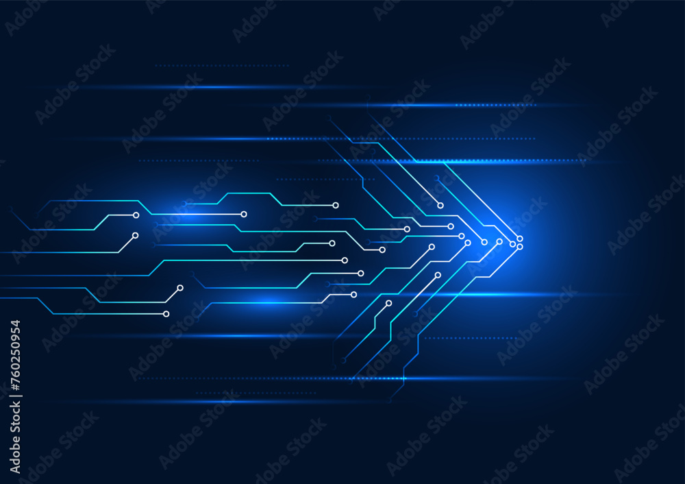 Poster arrow technology background, arrow technology circuit pattern it shows the rapid development and gro