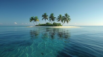 Beautiful tranquil natural vacation seascape. Bright summer view of the paradise island. Generative...