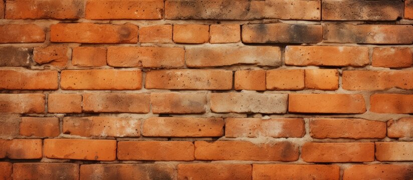 A detailed closeup of a brown brick wall showcasing the intricate brickwork and composite material used to create the sturdy stone wall