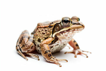 Naklejka premium a frog sitting on a white surface with a white background