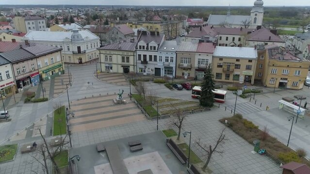 Beautiful Market Square Rynek Mielec Aerial View Poland