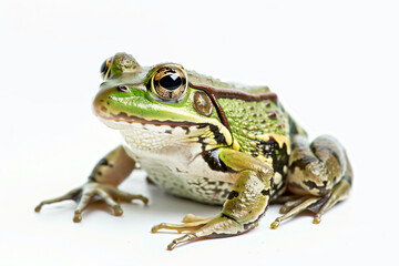 a frog with a green and brown stripe on its body