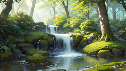 waterfall in the jungle