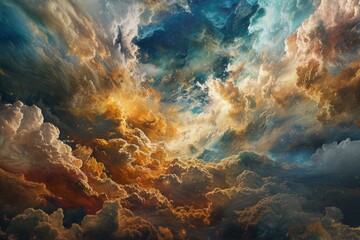 Creation of heaven and earth great art. Generative AI - obrazy, fototapety, plakaty