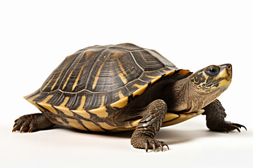 Obraz premium a turtle is sitting on a white surface