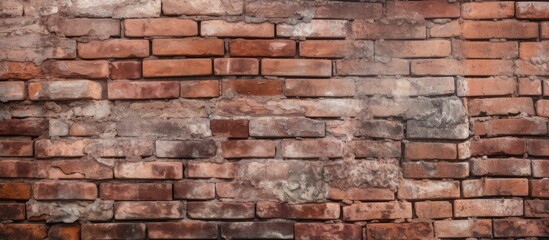 Obraz premium A detailed closeup of a brown brick wall showcasing the intricate brickwork and rectangular shapes. The composition resembles art with its mix of wood and stone walls