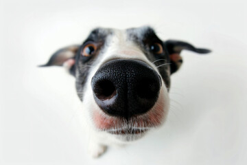 a dog with a black nose and white nose