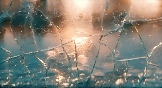cracked glass footage