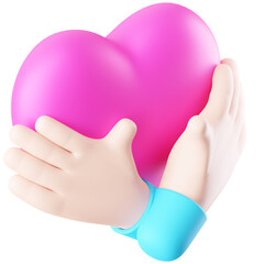 3D Icon Hugging Illustration