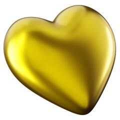 3D Icon Heart of Gold Illustration