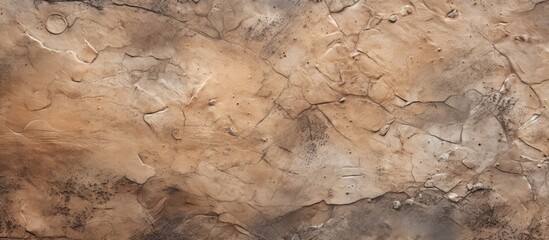 A detailed view of a brown and beige marble texture, resembling a mix of bedrock and soil. The natural material is reminiscent of a rocky landscape
