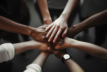 Joined hands for teamwork