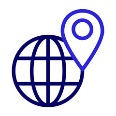 This is the World Map icon from the travel and tours icon collection with an Outline Color style