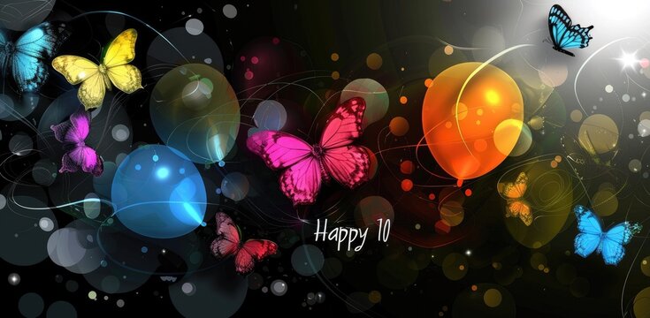 Word text with holiday 10, birthday child, celebrating special occasions with festive greetings, joyous wishes, and vibrant decorations for memorable festivities and joyful gatherings with baby.