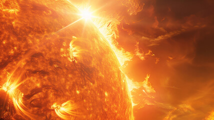 Close-up of the sun's surface.