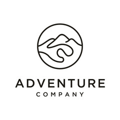 Outdoor Travel adventure , Mountain Vintage logo design