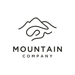 Outline Landscape Hills, Mountain logo design