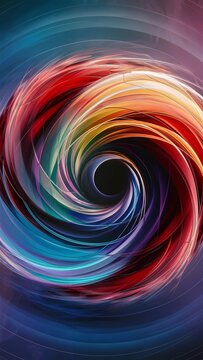 Abstract showcasing a blend of vibrant colors, shapes, and textures. The image features a symphony of reds, blues, and yellows, creating a whirlpool of swirling patterns