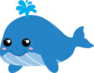 Stickers pour porte Baleine cute whale cartoon, sea animal