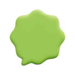 3d vector green bubble icon. Isolated on white background. 3d social media communication concept. Cartoon minimal style. 3d gray dialog icon vector render illustration.