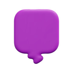 3d vector purple spark rectangle bubble icon. Isolated on white background. 3d social media communication concept. Cartoon minimal style. 3d chat icon vector render illustration.