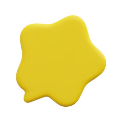 3d vector yellow star bubble icon. Isolated on white background. 3d social media communication concept. Cartoon minimal style. 3d yellow chat icon vector render illustration.
