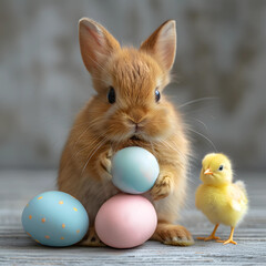 Baby Bunny, Easter Egg, and Yellow Fluffiness
