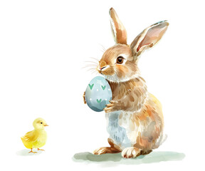 Easter Melody: Bunnies, Chicks & Watercolor Egg Delight
