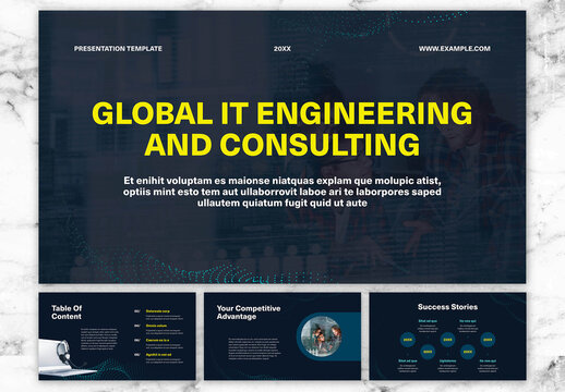 Dark Blue and Yellow IT Digital Presentation