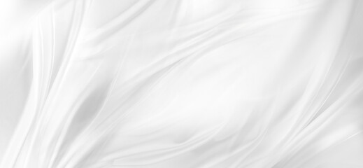 Rippled white silk satin fabric background