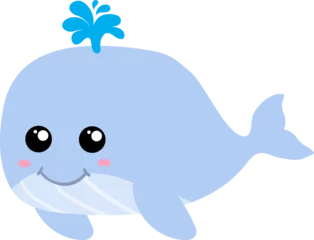 Rolgordijnen cute whale cartoon, sea, animal © titima157