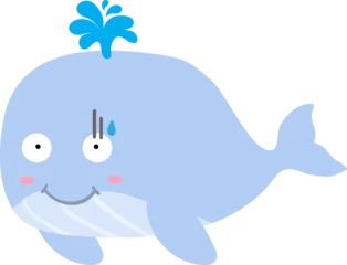 Zelfklevend Fotobehang cute whale cartoon, sea, animal © titima157