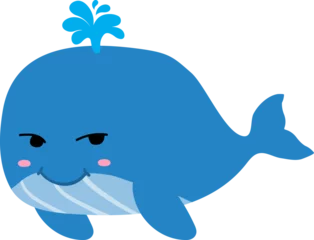 Tuinposter cute whale cartoon, sea, animal © titima157